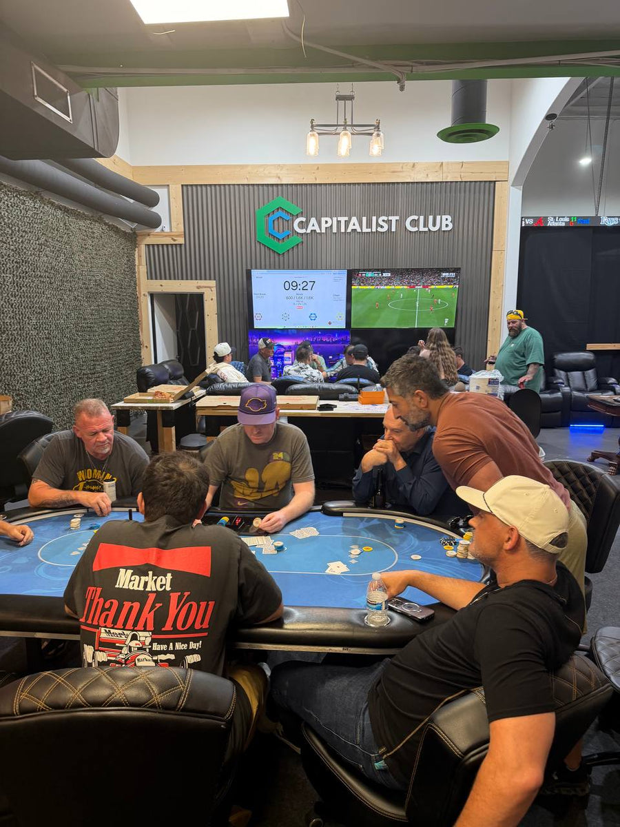 Members playing poker together during Competitive Networking Night